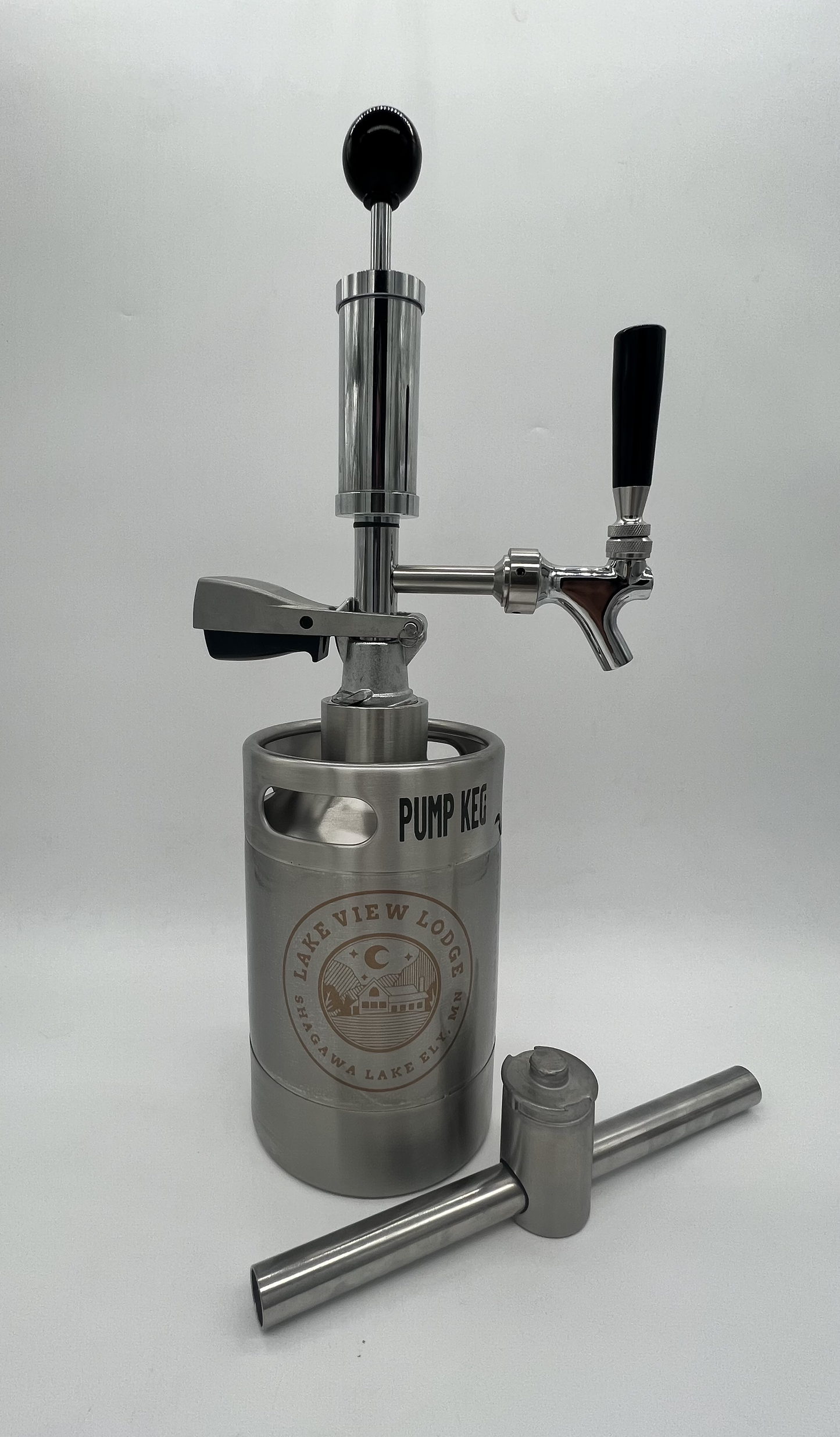 2L Custom logo Pump Keg complete system with NON-adjustable flow tap dispenser & keg opener