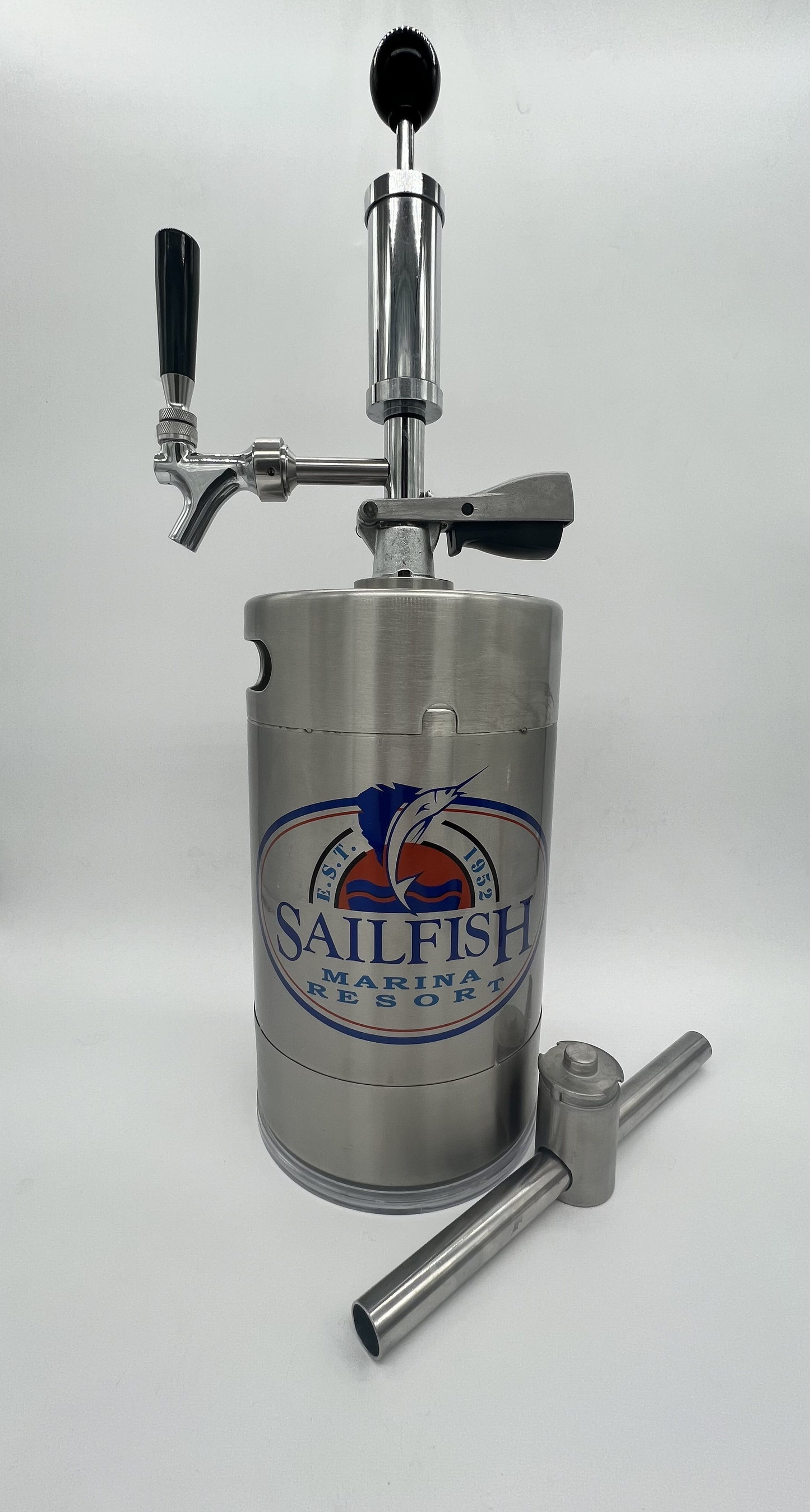 5L Custom logo Pump Keg complete system with NON-adjustable flow tap dispenser & keg opener