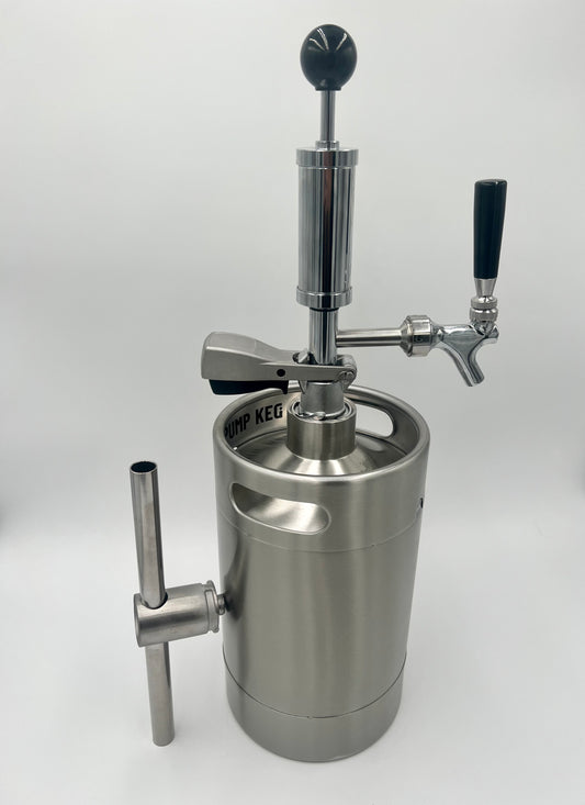 5 Liter Pump Keg complete system, non-adjustable flow tap dispenser & keg opener included